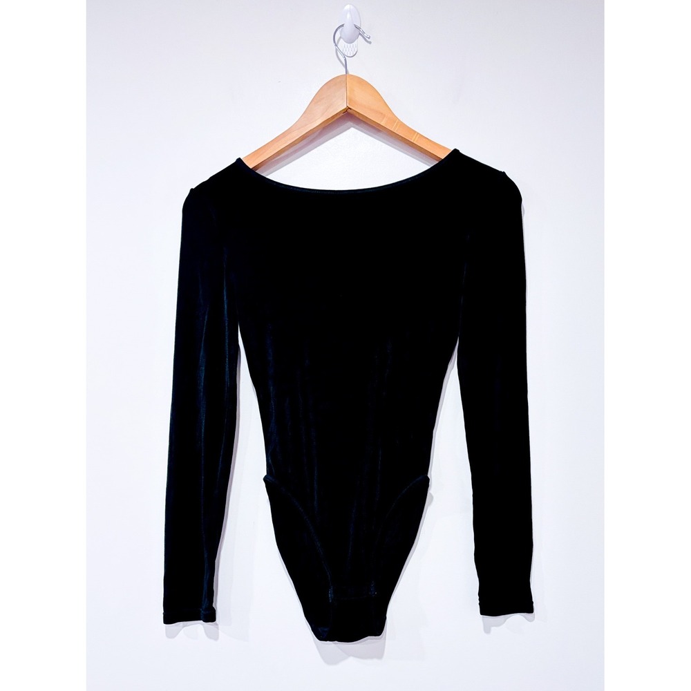 ELITA Black ribbed bodysuit | Minimalist Stretch Basic‎ | Small